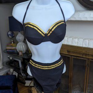new- blk and gold  Kathy Ireland swim suit